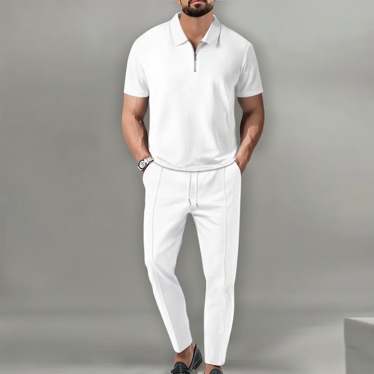 Conjunto Polo Zipper Blanc